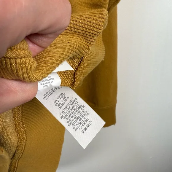 Aerie Lace Up Crew Oversized Sweatshirt Mustard - Picture 5 of 6